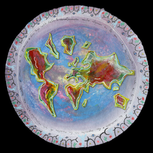 Planisferio, hormigas y frases alrededor