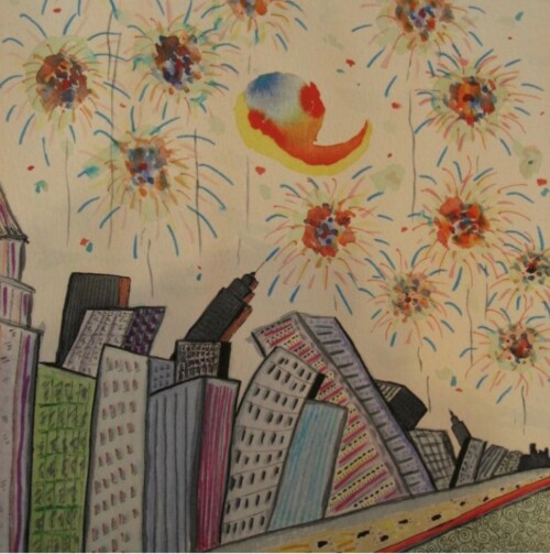 Fuegos artificiales en la ciudad